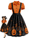 50er Halloween Swingkleid im Zweiteiler-Look mit Kürbis