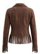 Braune 70er Western-Jacke mit Fransen und Wildlederoptik