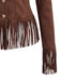Braune 70er Western-Jacke mit Fransen und Wildlederoptik