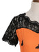 50er Halloween Swingkleid mit Spukhaus- und Kürbis-Fledermaus-Print