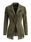 50er Wildleder-Jacke mit Fransen und Reverskragen