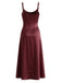 Weinrotes 40er Satin-Slipkleid & Schal