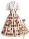 50er Weihnachts-Swingkleid mit Nussknackerprint und Wellenkragen
