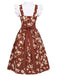 50er Oktoberfest-Dirndlset aus Rüschen-Croptop, Blumenkleid, Schürze