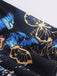 40er Kleid mit Schmetterlings-Print und Puffärmeln