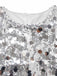 60er Disco-Paillettenkleid mit Rundhalsausschnitt