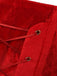 Rotes 50er Weihnachts-Samtkleid mit Fellbesatz und Schneeflocken