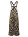 Brauner 50er Western-Jumpsuit mit Leoprint und weitem Bein