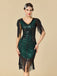 20er Gatsby-Flapperkleid mit Pailletten und Fransen