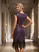 20er Gatsby-Kleid mit Pailletten, Fransen und Kappenärmeln