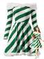 [Vorverkauf] Grünes 50er Carmenkleid mit Zuckerstangenstreifen