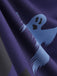 40er Halloween Swingkleid mit Spukhaus-Print und Wellen-Ausschnitt