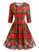50er Weihnachts-Swingkleid mit Halbärmeln