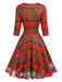 50er Weihnachts-Swingkleid mit Halbärmeln
