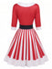 50er Weihnachts-Swingkleid mit Halbärmeln