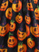 40er Halloween Swingkleid mit Kürbis-Print und Blütenkragen