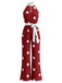 Ärmelloser 70er Neckholder-Punkte-Jumpsuit mit weitem Bein und Gürtel