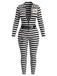 Schwarz-weißes 80er Häftlings-Jumpsuit mit Streifen