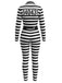 Schwarz-weißes 80er Häftlings-Jumpsuit mit Streifen