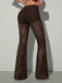 70er High-Waist-Schlaghose aus transparenter Spitze
