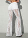 70er High-Waist-Schlaghose aus transparenter Spitze