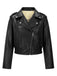 50er Biker-Kurzjacke aus Kunstleder mit elastischem Saum