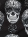 40er Halloween Kleid mit Totenkopf- und Rosenprint