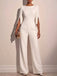 60er Jumpsuit mit geschlitzten Ärmeln und weitem Bein