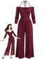 60er schulterfreier Jumpsuit mit Neckholder