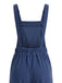 Dunkelblauer 40er Cordjumpsuit mit geradem Bein