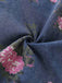 Blauer 40er Jeans-Latzoverall mit Blumen und weitem Bein