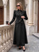 Schwarzes 40er Set aus Stehkragenblazer und Rock