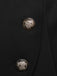 Schwarzes 40er Set aus Stehkragenblazer und Rock