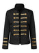 Schwarze 60er Militärjacke mit Stehkragen und Goldbesatz