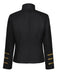 Schwarze 60er Militärjacke mit Stehkragen und Goldbesatz