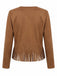 Braune 70er Westernjacke aus Wildlederimitat mit Nieten und Fransen
