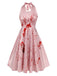 Rosa 1950er Halloween Blutfleck Halterkleid