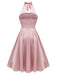Rosa 1950er Halloween Blutfleck Halterkleid