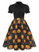 1950er Halloween Kürbis Fliege Kleid