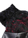 1950er Gothic Skelett Totenkopf Rose Spitze Mesh Kleid