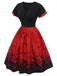 1950er Halloween-Swingkleid mit Volantärmeln