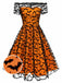 1950er Halloween Fledermaus Kostüm Spitzen Schulter Swing Kleid