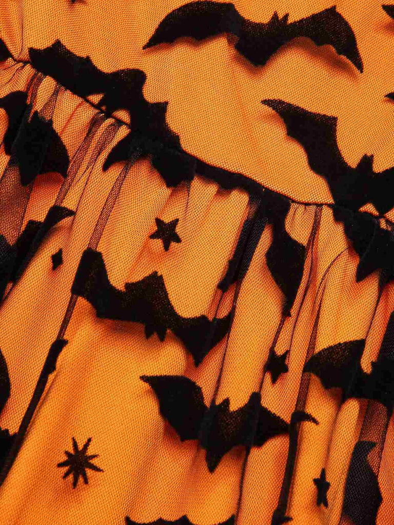 1950er Halloween Fledermaus Kostüm Spitzen Schulter Swing Kleid