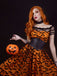 1950er Halloween Fledermaus Kostüm Spitzen Schulter Swing Kleid