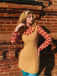 2 Stück orangefarbene Bluse aus den 1960er und Minikleid aus Tweed