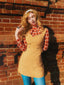 2 Stück orangefarbene Bluse aus den 1960er und Minikleid aus Tweed
