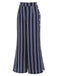 Marineblau 1940er Streifen Weitem-Bein Hose