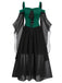 [Übergröße] 1950er Gothic Hosenträger Kontrast Chiffon Strap Kleid