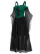 [Übergröße] 1950er Gothic Hosenträger Kontrast Chiffon Strap Kleid