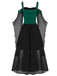 [Übergröße] 1950er Gothic Hosenträger Kontrast Chiffon Strap Kleid